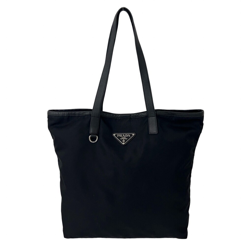 PRADA Prada Triangle Logo Hardware Tessuto Pocono Nylon Leather Genuine Tote ...